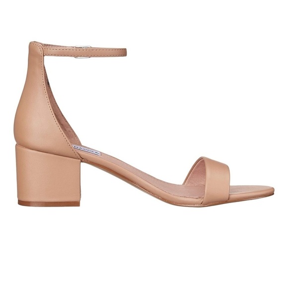 Steve Madden Irenee block heel ankle strap tan sandals Sz 10 faux leather - Picture 2 of 15